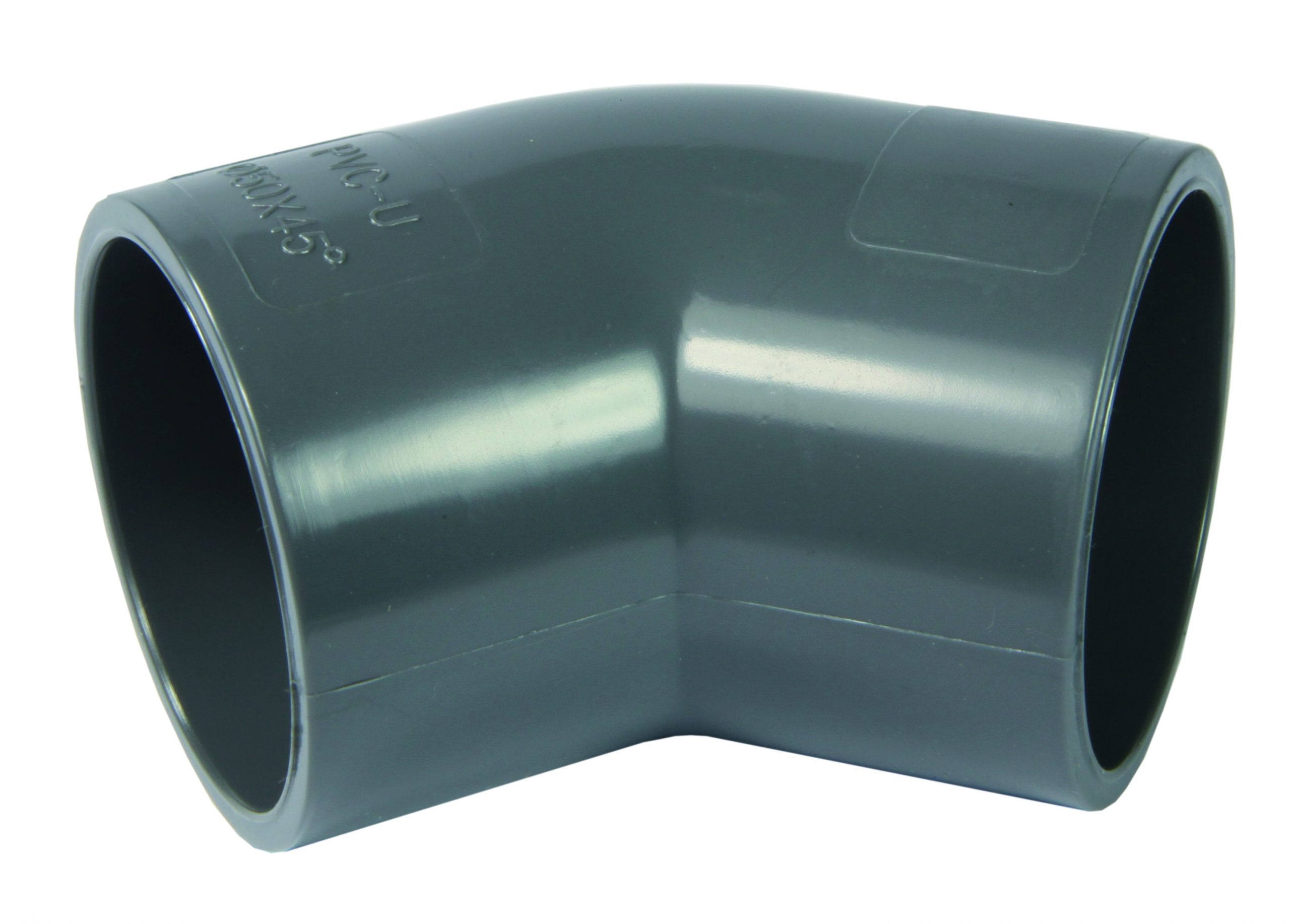 PVC-U Winkel 45° 2fach Klebemuffe