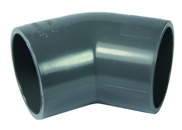 PVC-U Winkel 45° 2fach Klebemuffe