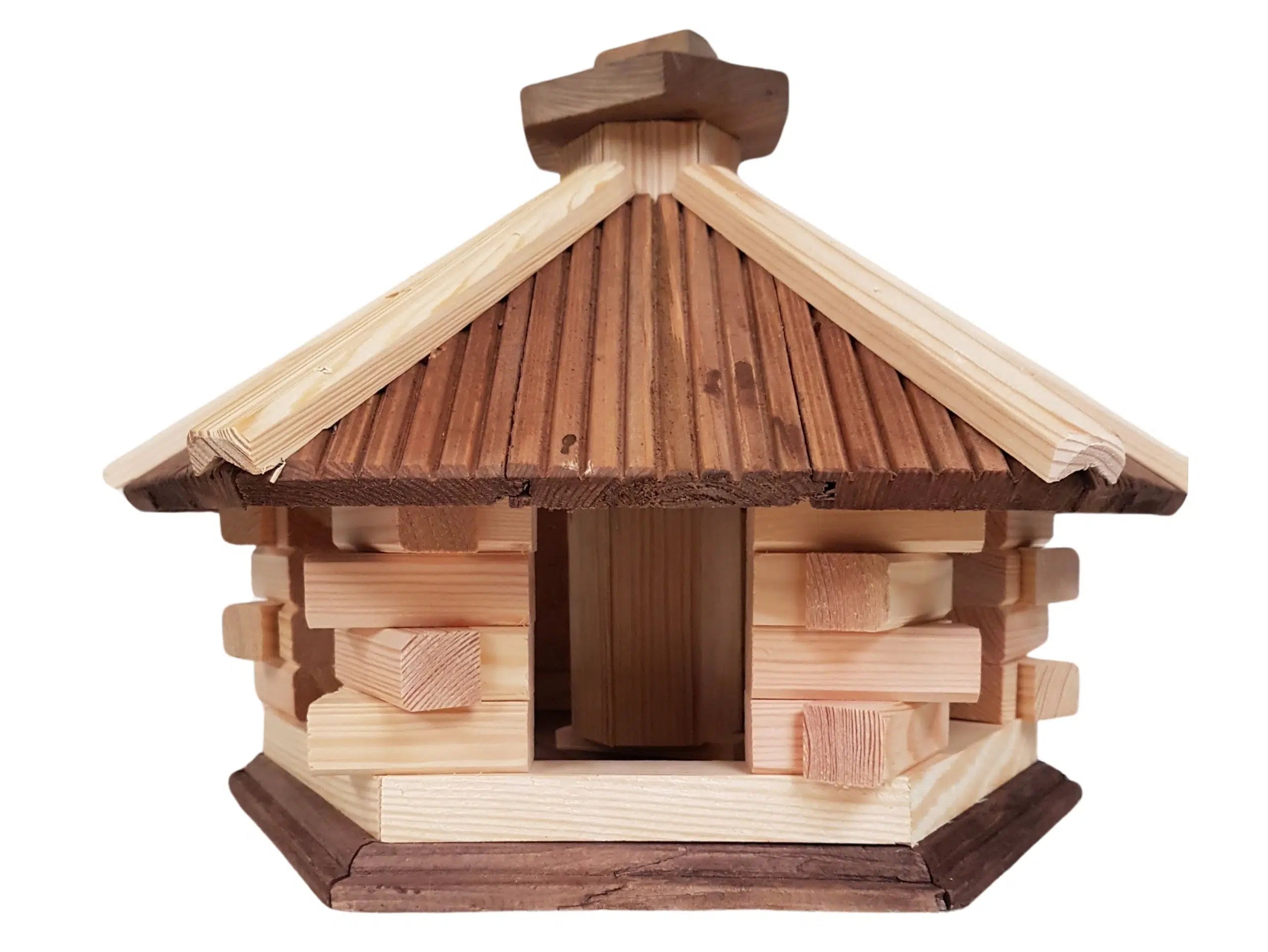 Vogelhaus 6-eckig mit Futtersilo